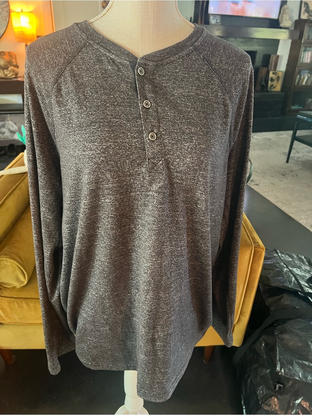 Apt. 9 Charcoal Heather Long-Sleeve Henley
